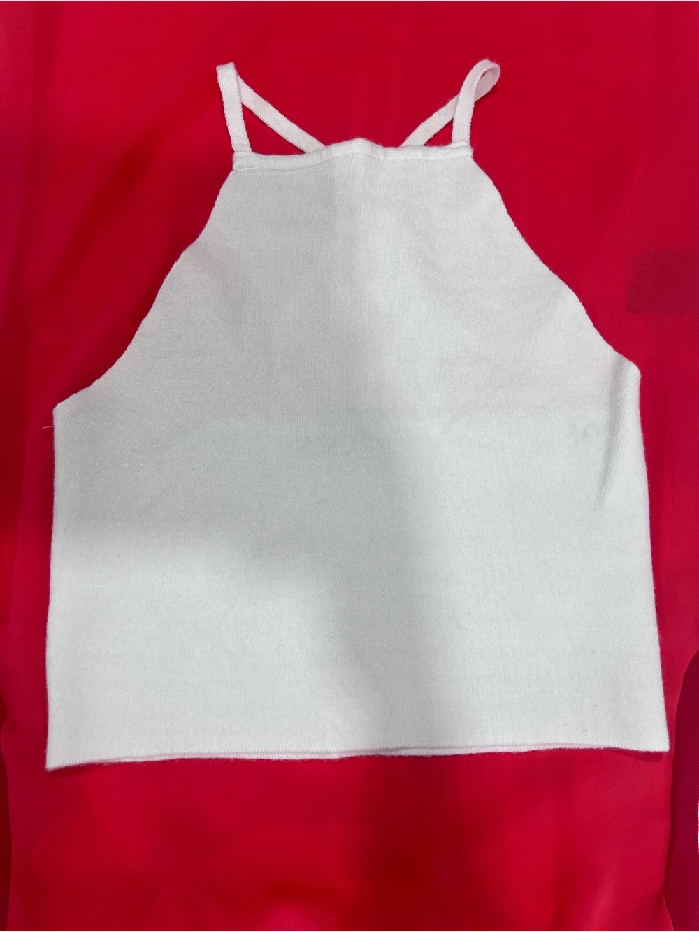 Forever 21 White Knit Halter Crop Cami - Picture 1 of 4